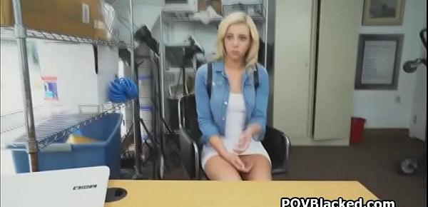  Blonde teen on her first BBC ever